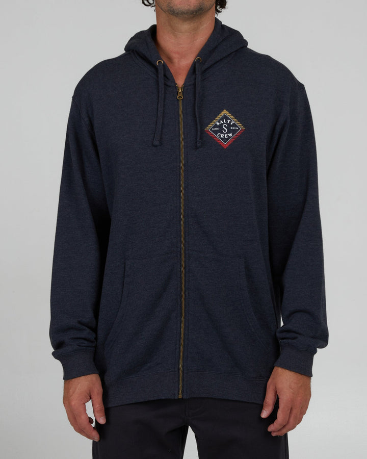 Salty Crew Faded Heather Zip Fleece - NAVY HEATHER - Sun Diego Boardshop