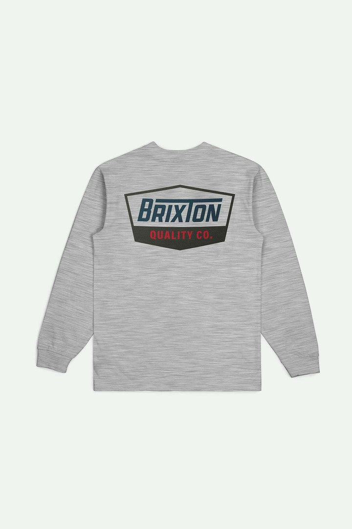 Brixton Regal L/S Standard T-Shirt - HEATHER GREY/NAVY/BROWN - Sun Diego Boardshop