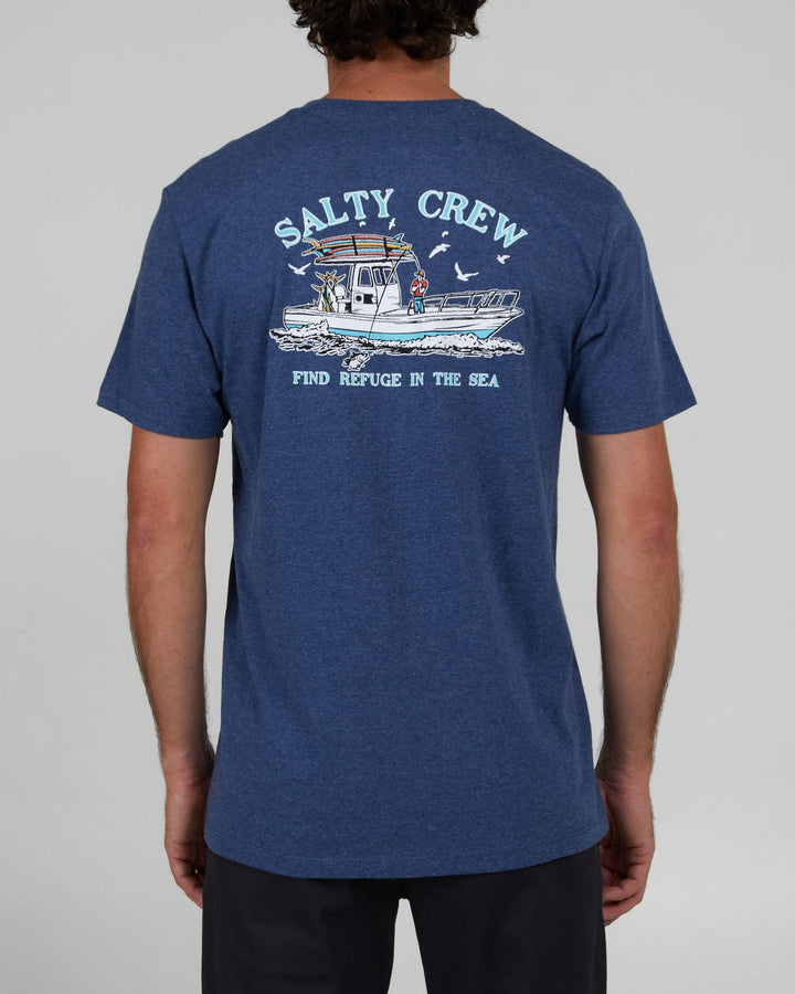 Salty Crew Fish On S/S Classic Tee - NAVY HEATHER - Sun Diego Boardshop