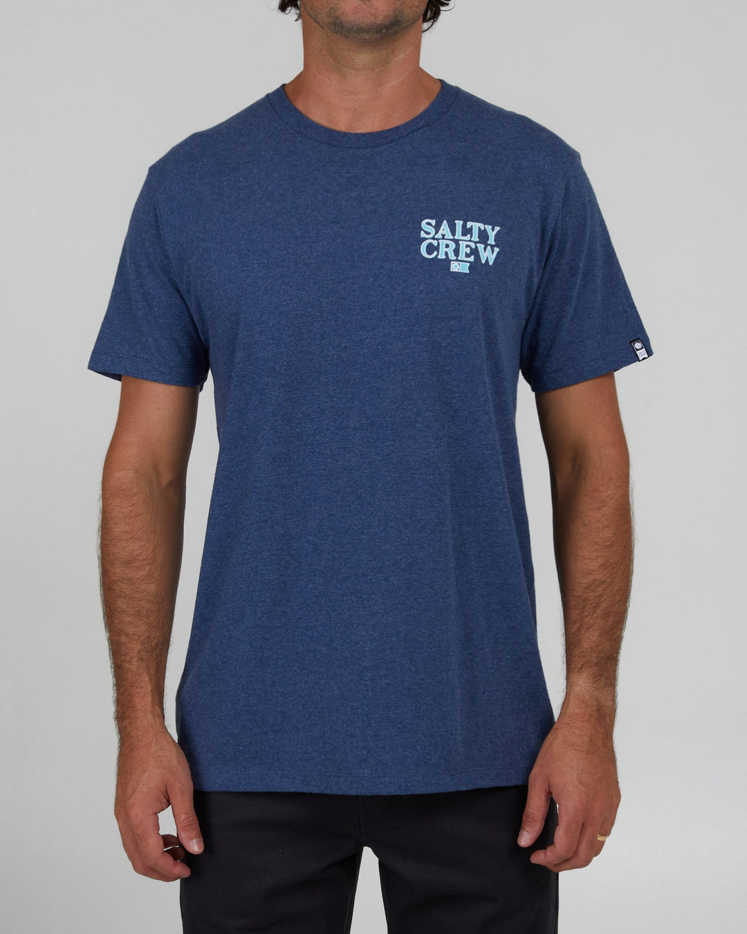 Salty Crew Fish On S/S Classic Tee - NAVY HEATHER - Sun Diego Boardshop