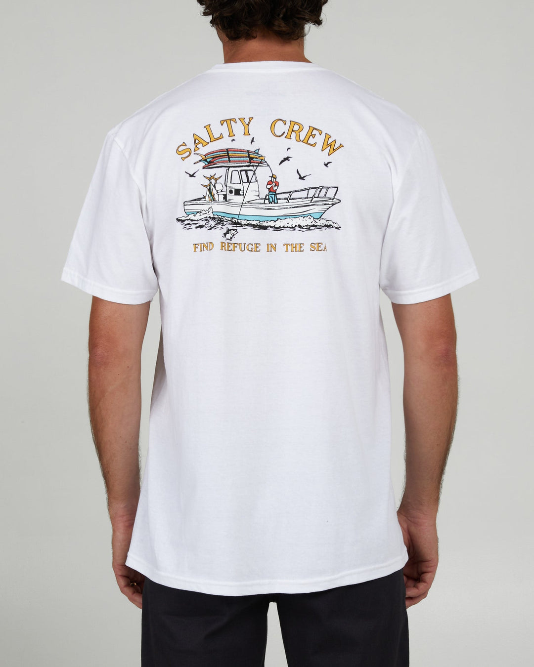 Salty Crew Fish On S/S Standard Tee - WHITE - Sun Diego Boardshop