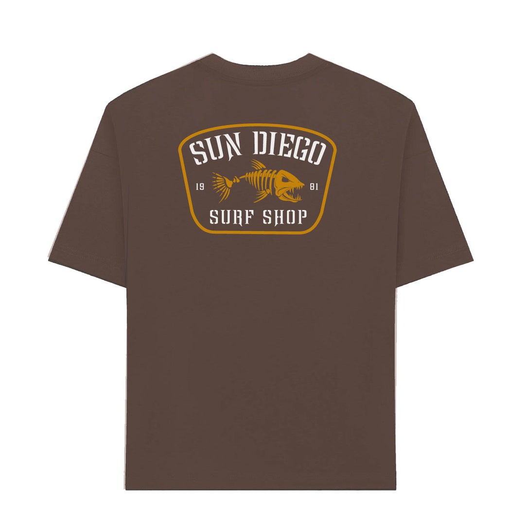 SunDiego Fishbone Boxy Fit Tee - Chocolate - Sun Diego Boardshop