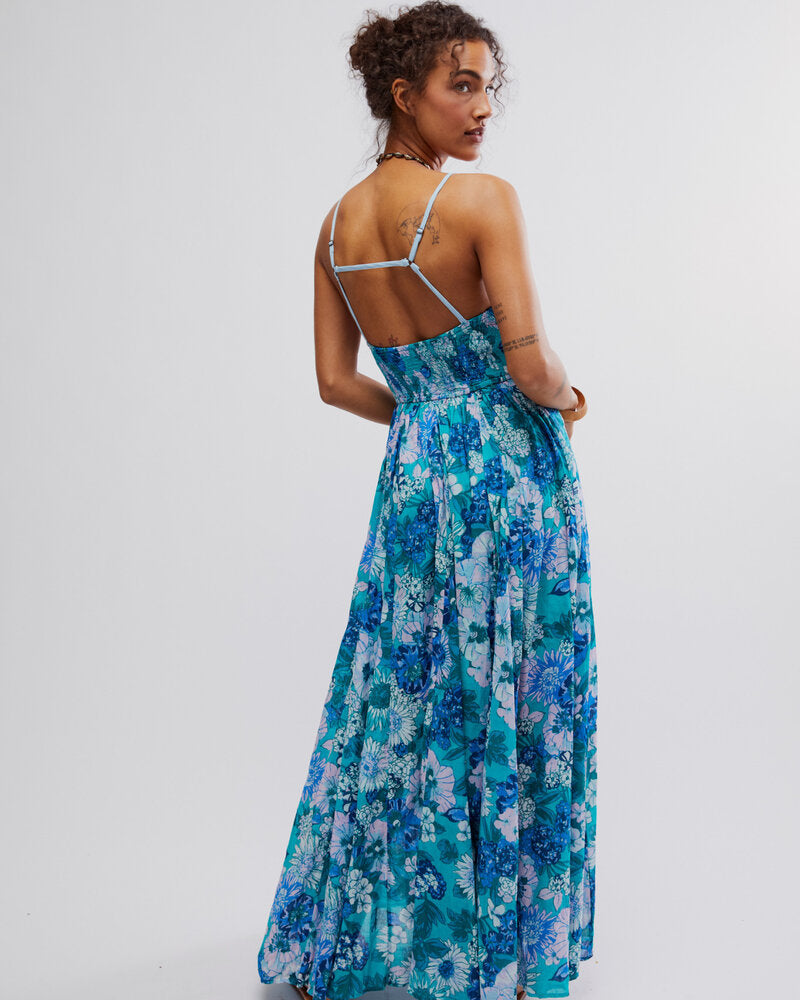 Free People Dream Weaver Maxi Dress - TEAL COMBO - Sun Diego Boardshop