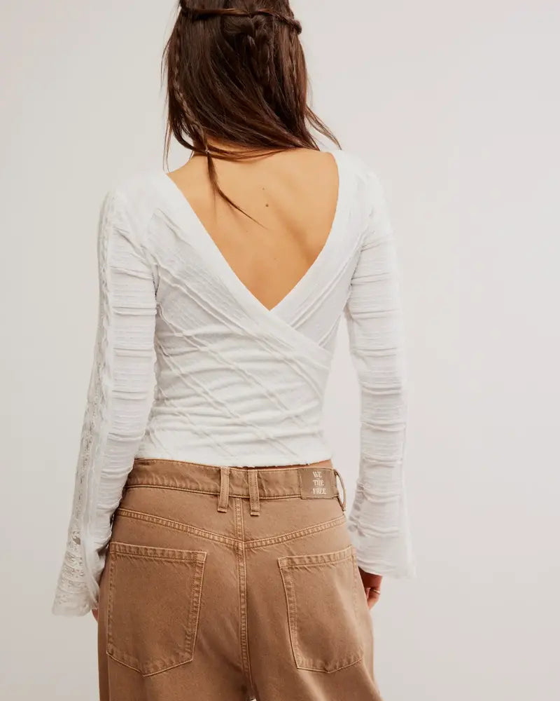 Free People Rocky Long Sleeve Knit - WHITE - Sun Diego Boardshop