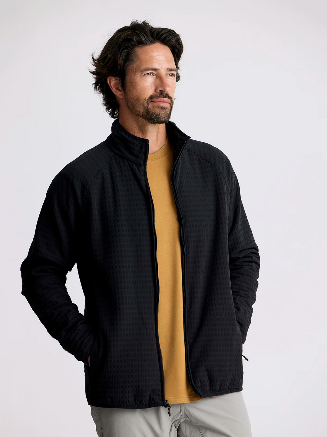 Free Fly Men's Gridback Fleece Jacket - BLACK - Sun Diego Boardshop