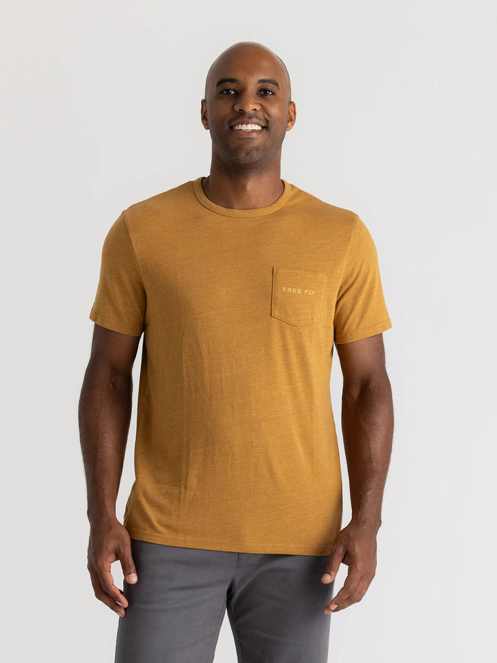 Free Fly Comfort On Pocket Tee - HEATHER OCHRE - Sun Diego Boardshop