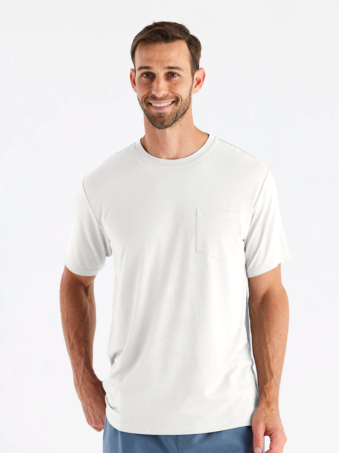 Free Fly Men's Bamboo Flex Pocket Tee - BRIGHT WHITE - Sun Diego Boardshop