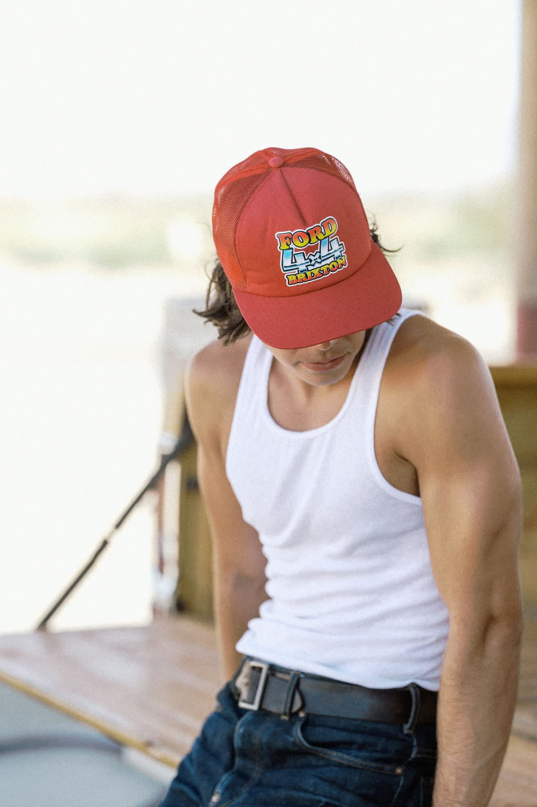 Brixton Men's Ford 4x4 Chrome Trucker Hat - Rangoon Red - Sun Diego Boardshop