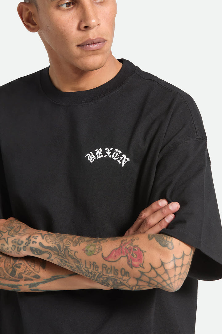 Brixton Men's Drive Short Sleeve Oversized T-Shirt - Black - Sun Diego Boardshop