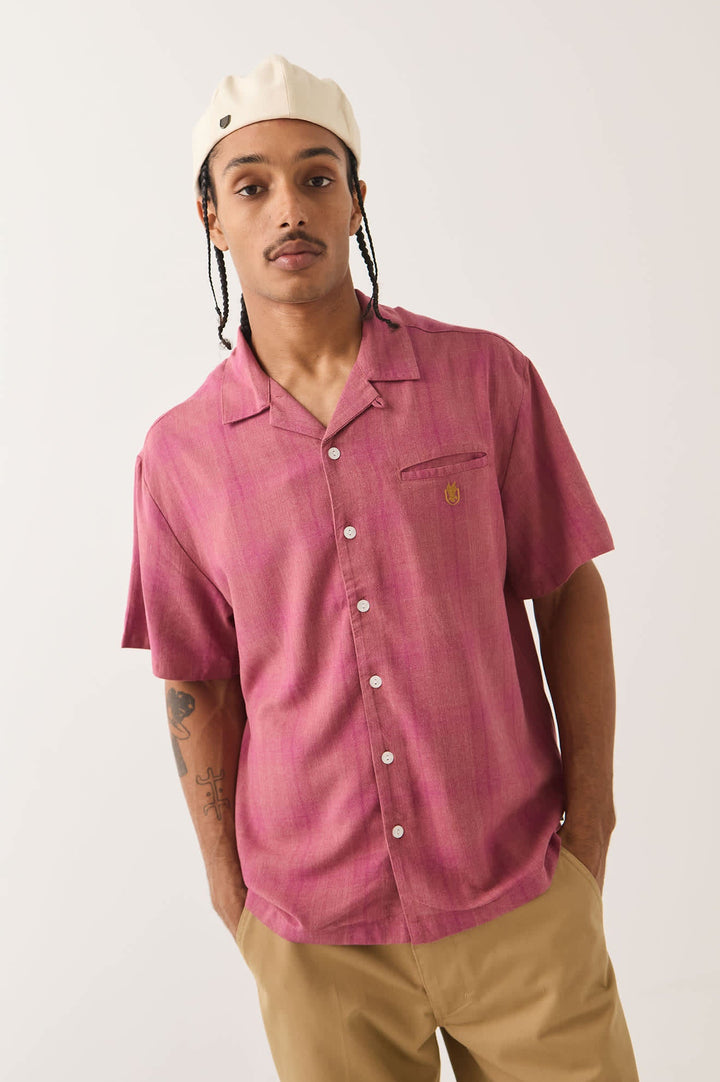 Brixton Men's Century Shirt - Pink Shadow Plaid - Sun Diego Boardshop