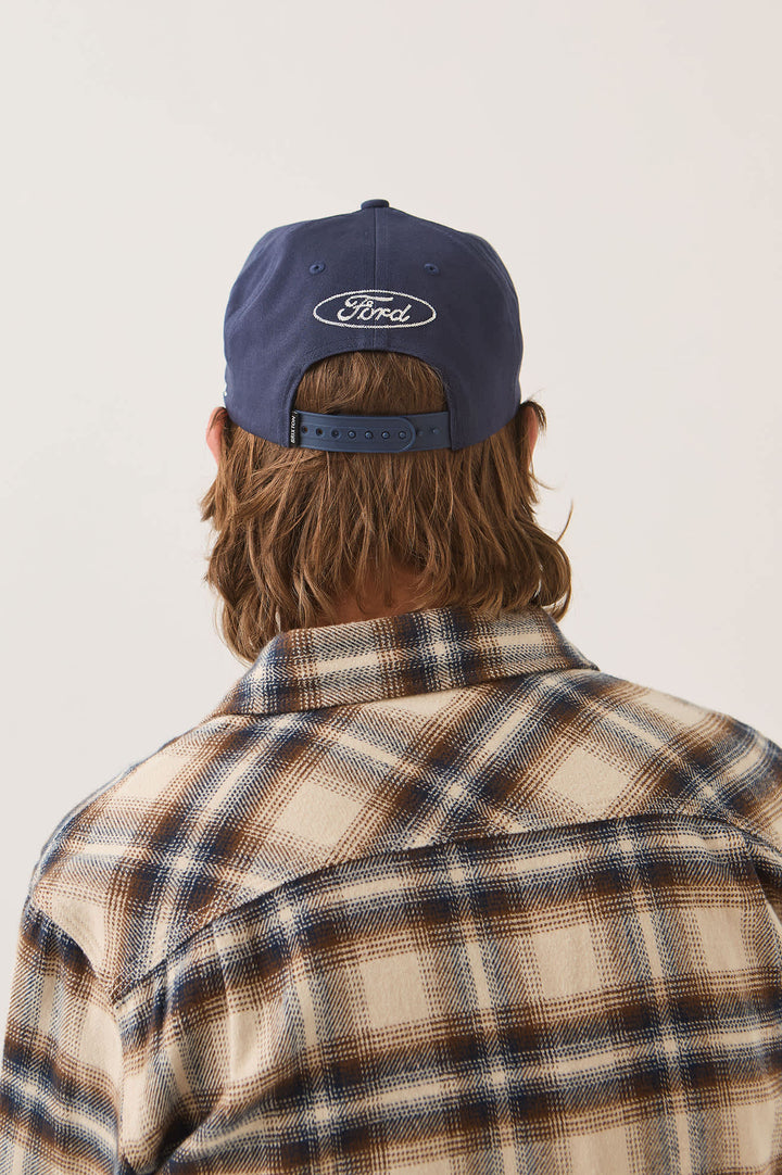 Brixton Men's Ford Built Tough Snapback - American Navy - Sun Diego Boardshop