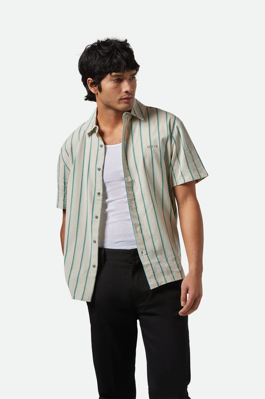 Brixton CRU Stripe Relaxed S/S Shirt - BEIGE - Sun Diego Boardshop