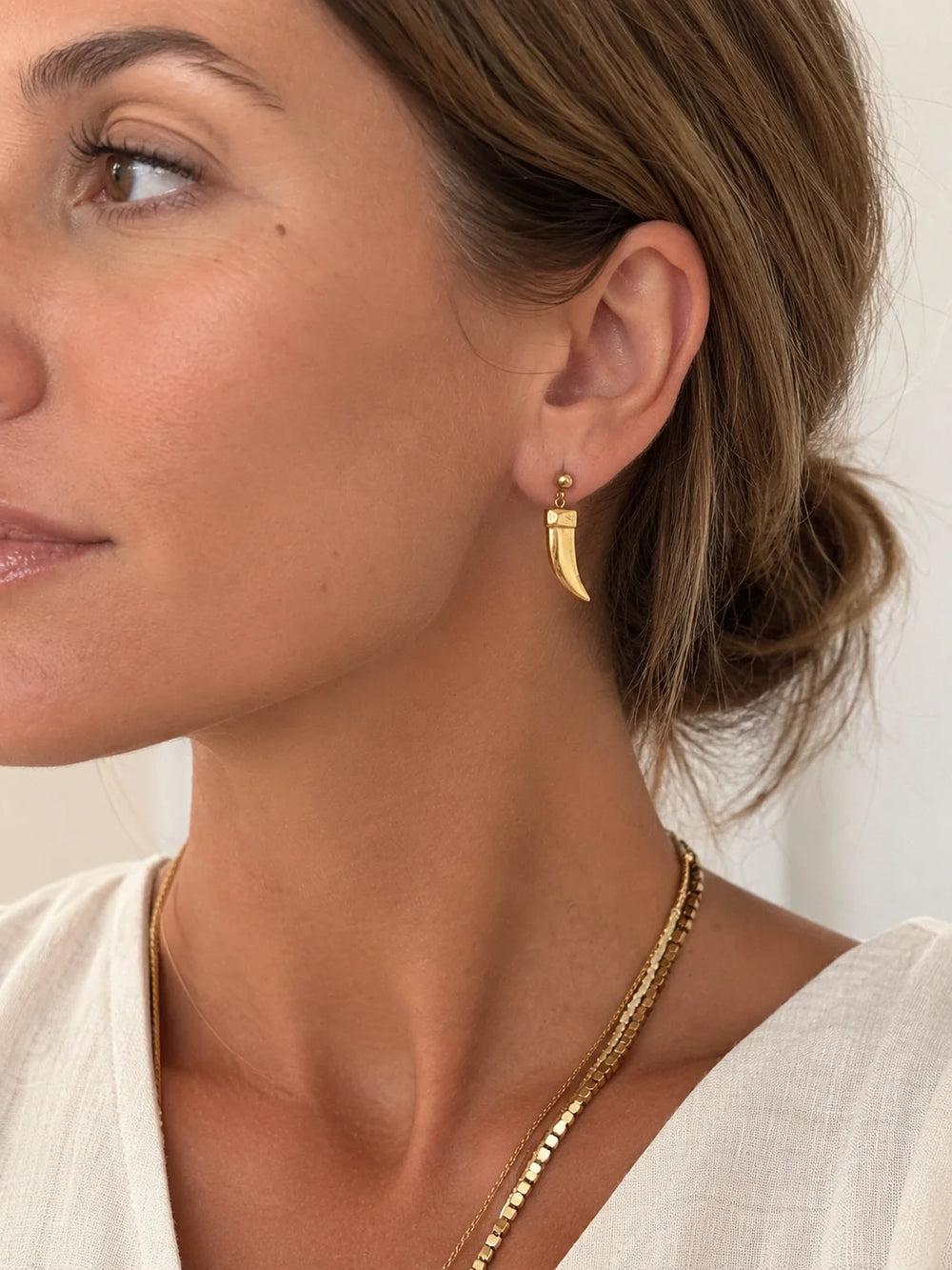 Salty Cali Horn Drop Earrings - Gold - Sun Diego Boardshop