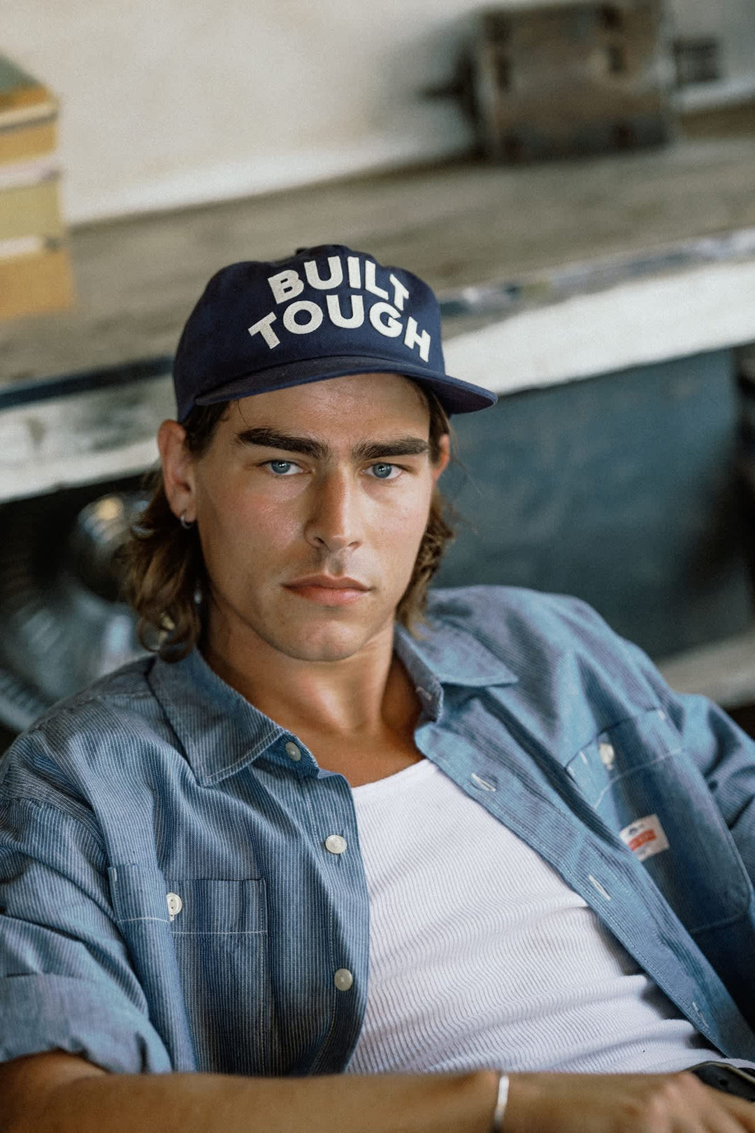 Brixton Men's Ford Built Tough Snapback - American Navy - Sun Diego Boardshop