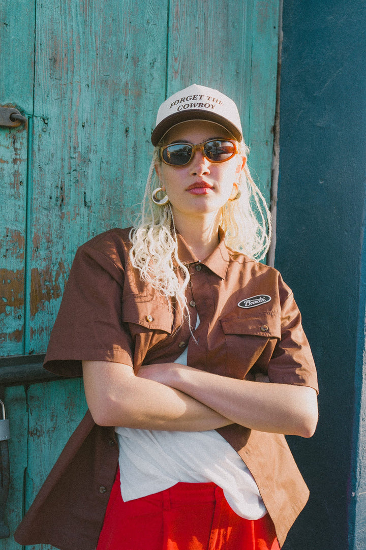 Brixton Forget The Cowboy Netplus Snapback - Chocolate/Off White - Sun Diego Boardshop