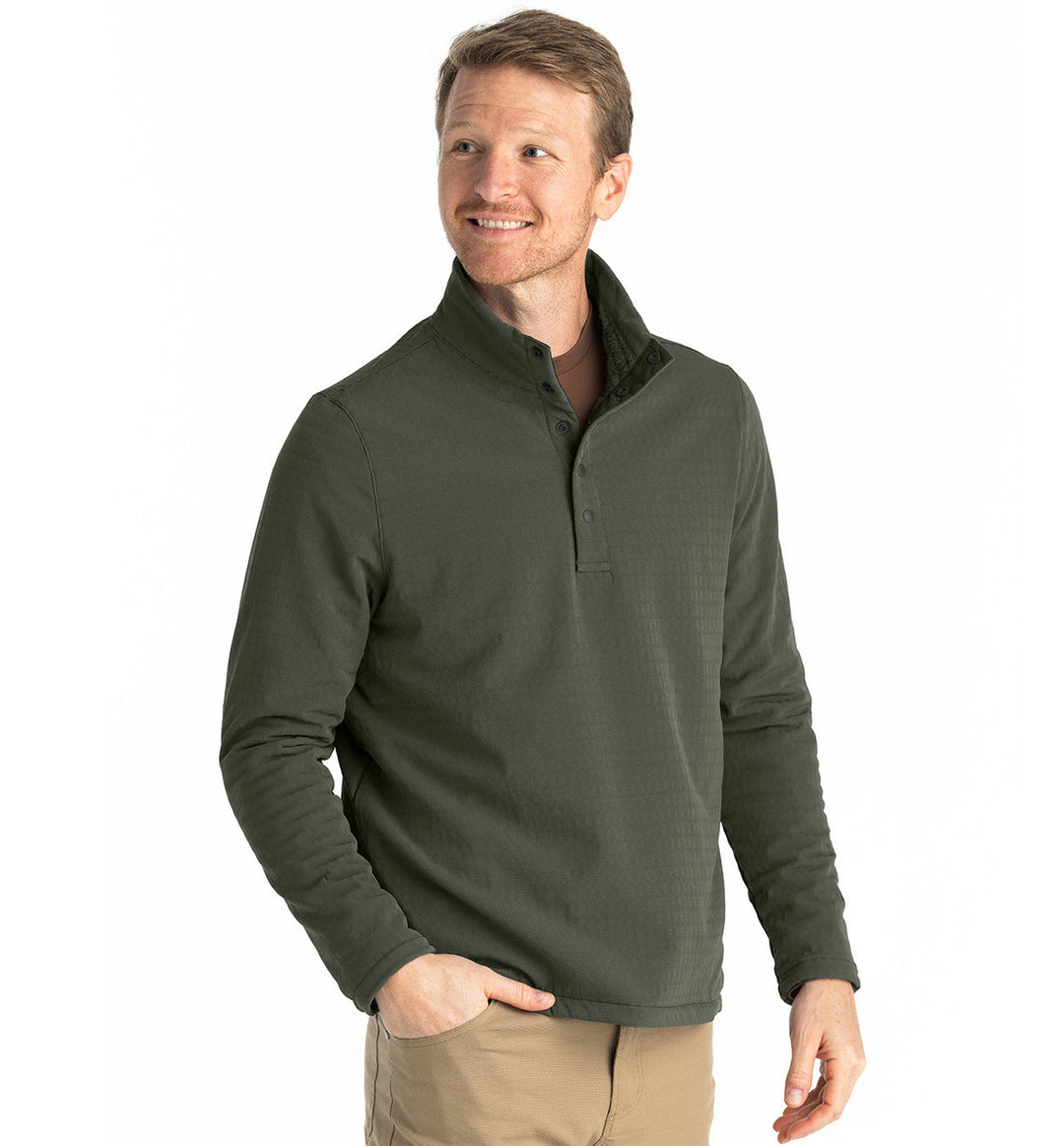 Free Fly Men's Gridback Fleece Snap Pullover - DARK OLIVE - Sun Diego Boardshop