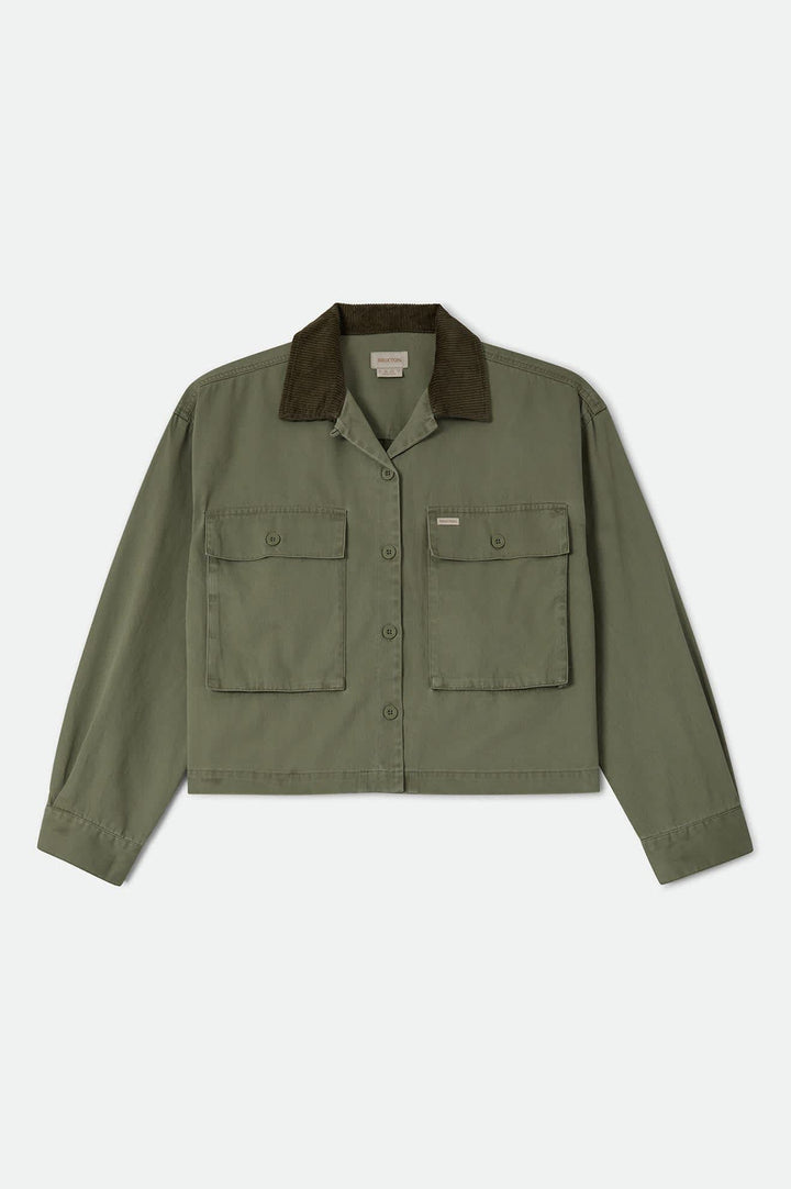 Brixton Women's Utopia Overshirt - Washed Olive Surplus - Sun Diego Boardshop
