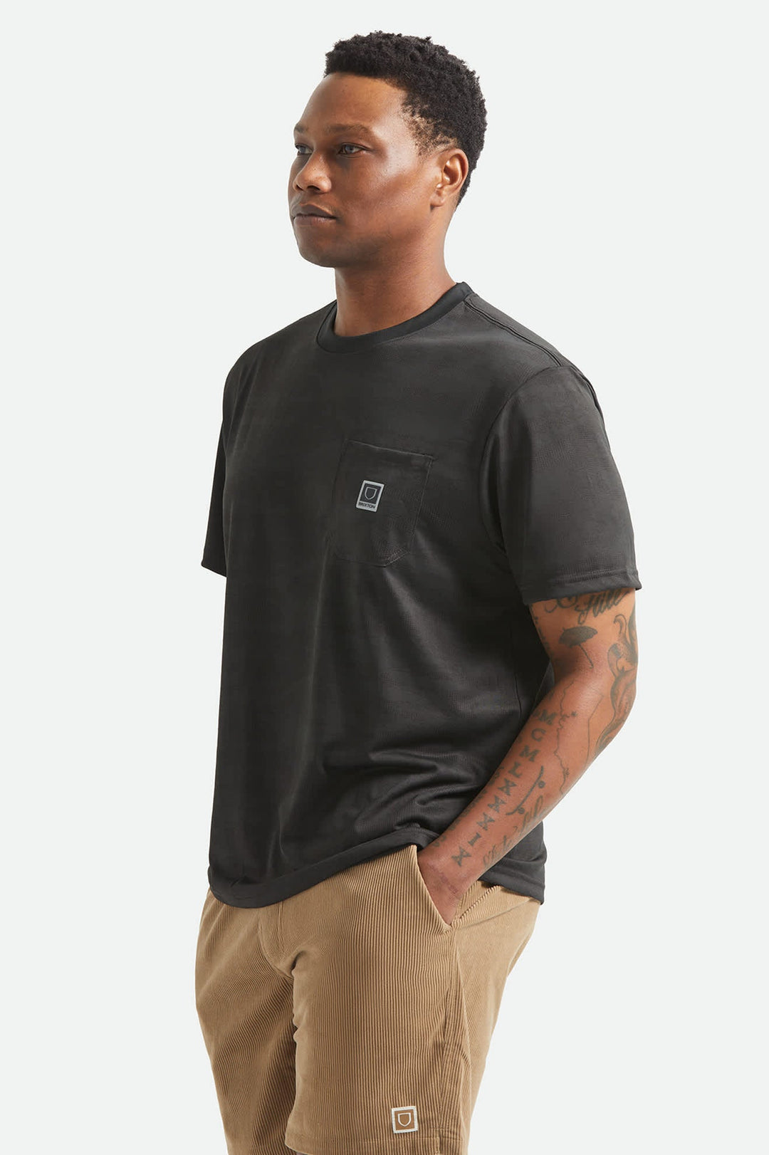 Brixton Men's Journey Short Sleeve Pocket T-Shirt - Black Tiger Camo - Sun Diego Boardshop