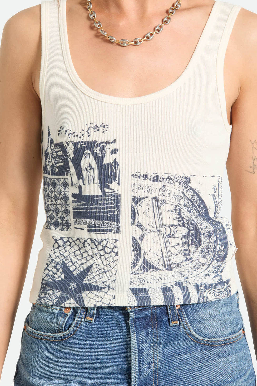 Brixton Women's Collage A-Tank - Off White - Sun Diego Boardshop