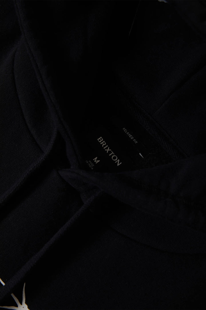 Brixton Smile Always Relaxed Hoodie - Black Worn Wash - Sun Diego Boardshop