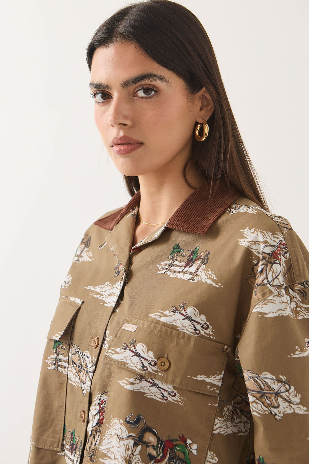 Brixton Women's Utopia Overshirt - Mid Century Cowboy Print - Sun Diego Boardshop