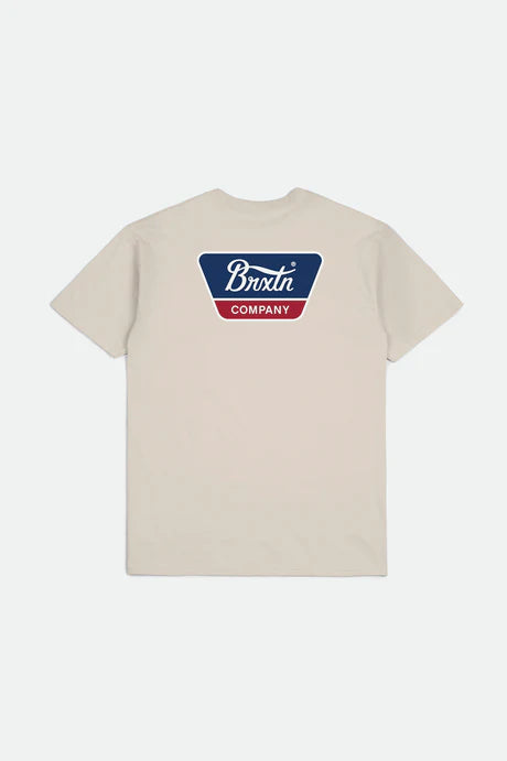 Brixton REGAL S/S STANDARD T-SHIRT - CREAM/NAVY - Sun Diego Boardshop