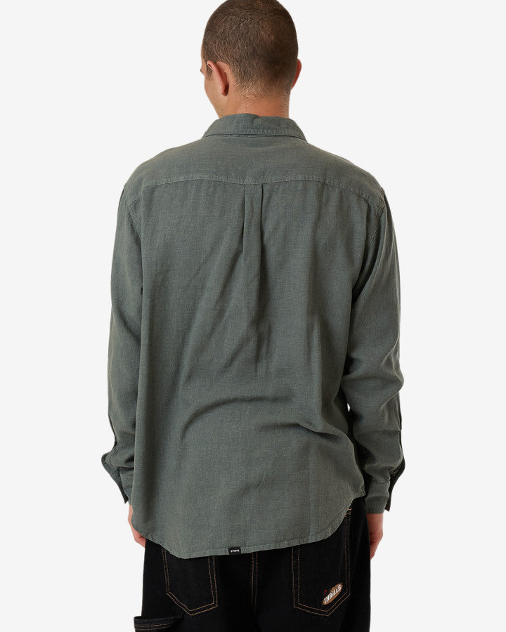 THRILLS Hemp Minimal Thrills Oversized Long Sleeve Shirt - DARK FOREST - Sun Diego Boardshop