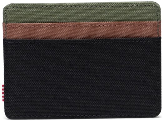 Herschel Supply Co Charlie Cardholder Wallet - BLACK/FOUR LEAF CLOVER/SDDLE - Sun Diego Boardshop