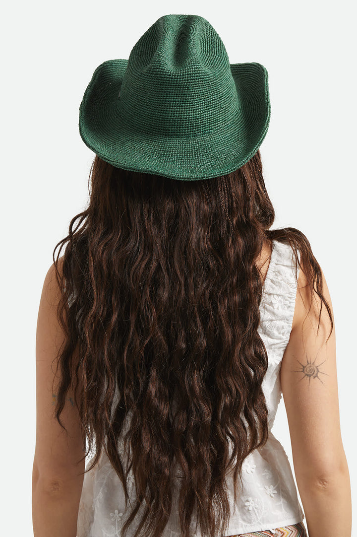 Brixton Women's Odessa Straw Packable Cowboy Hat - Primal Green - Sun Diego Boardshop