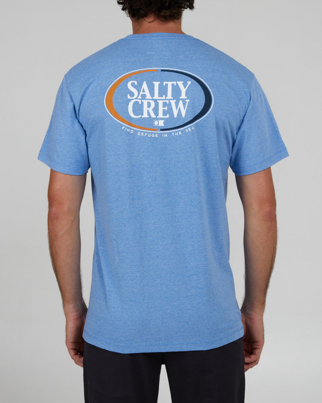 Salty Crew Half N Half Light Blue S/S Standard Tee - LIGHT BLUE HEATHER - Sun Diego Boardshop