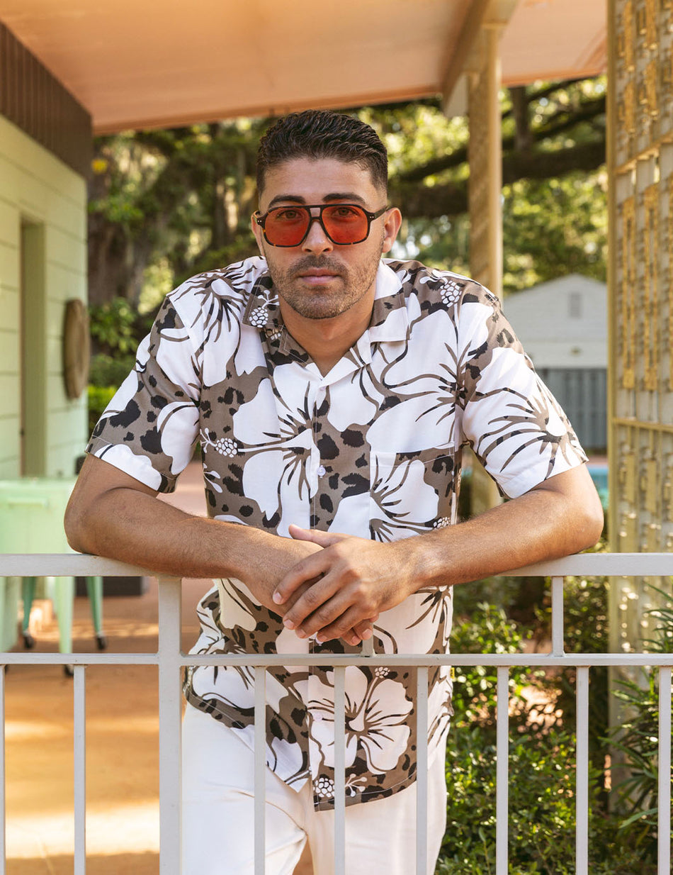 Duvin Hibiscus Leopard Buttonup - Black - Sun Diego Boardshop