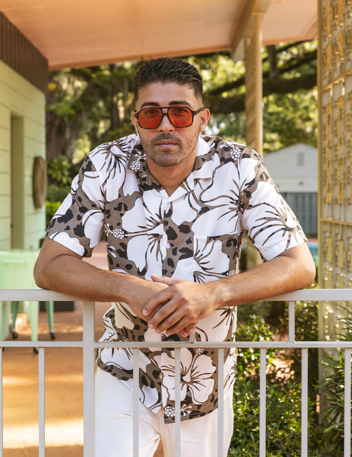 Duvin Hibiscus Leopard Buttonup - Black - Sun Diego Boardshop