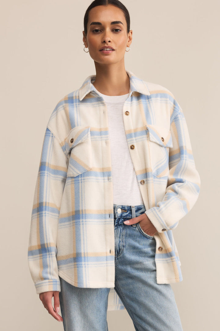 Z-Supply Hiker Two Tone Fleece Jacket - Crystal