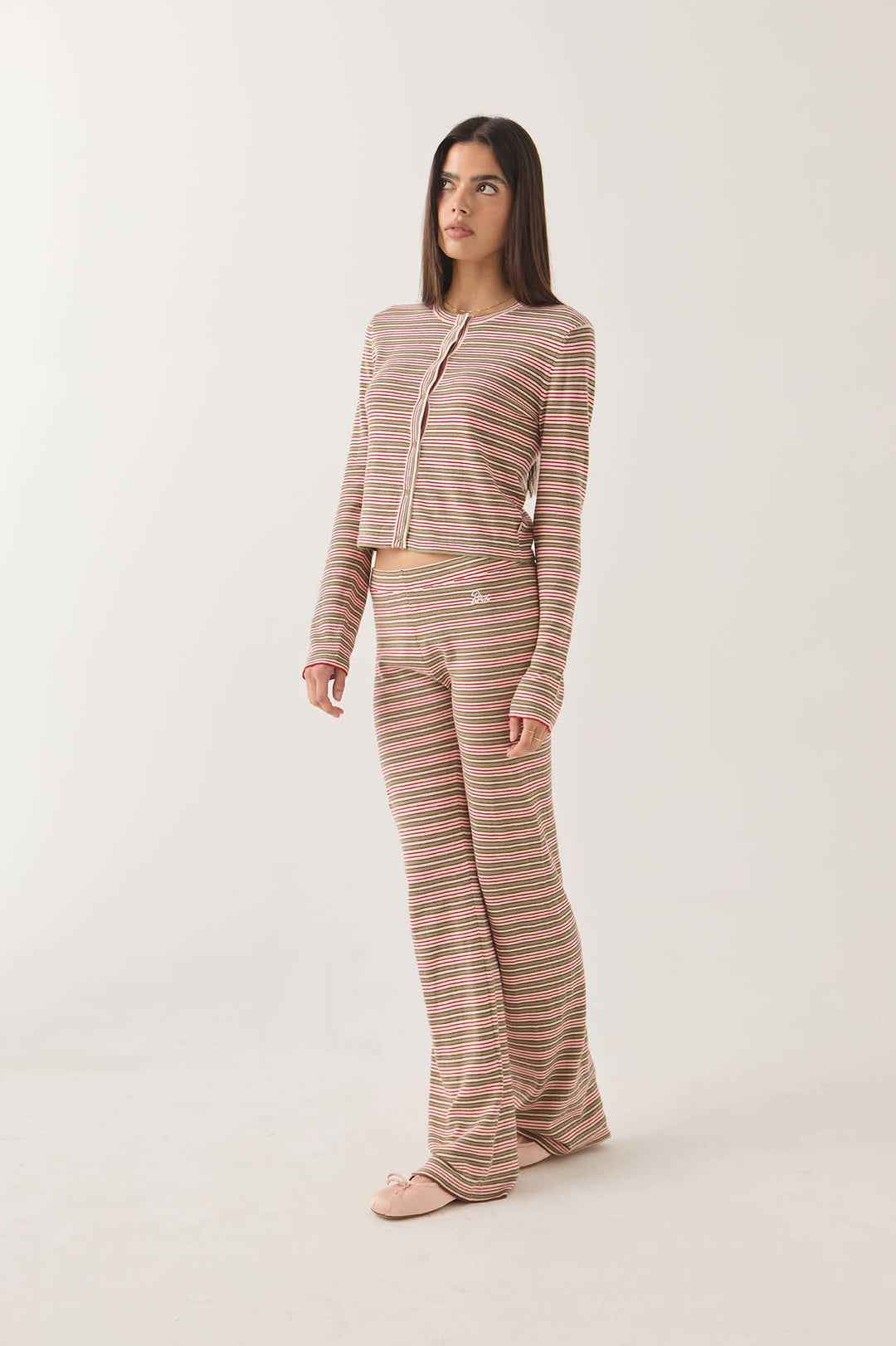 Brixton Women's Bixby Lightweight Cardigan - Green Multi Stripe - Sun Diego Boardshop