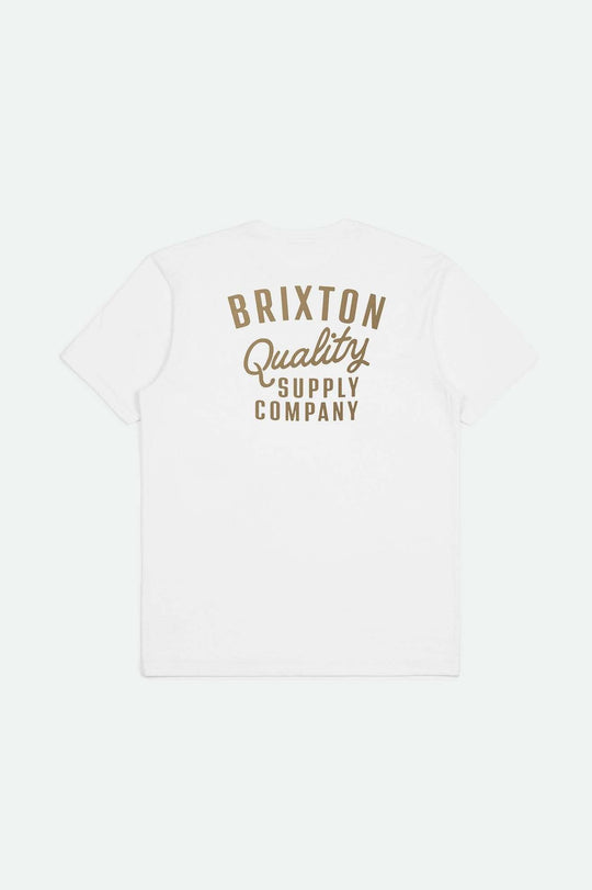 Brixton Hubal S/S Tailored T-Shirt - WHITE/BRASS - Sun Diego Boardshop