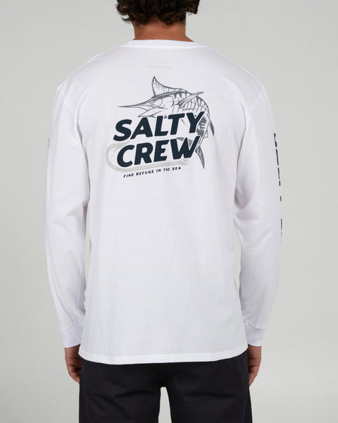 Salty Crew Hook Up White L/S Premium Tee - WHITE - Sun Diego Boardshop