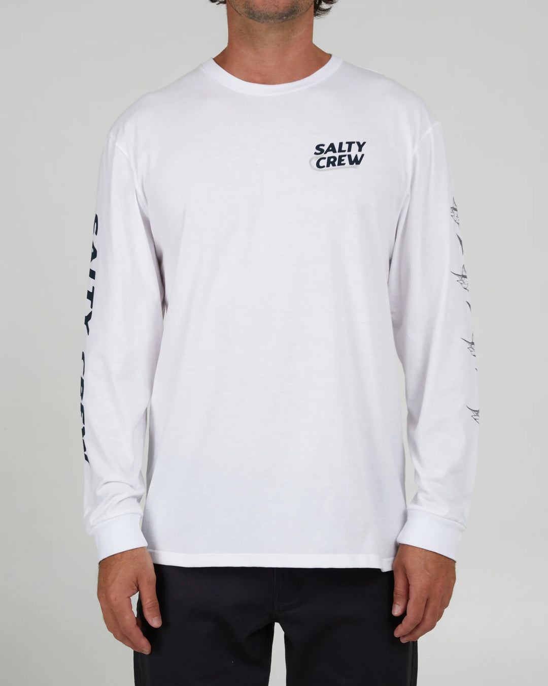 Salty Crew Hook Up White L/S Premium Tee - WHITE - Sun Diego Boardshop