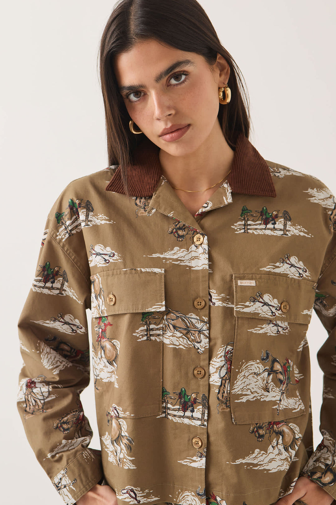 Brixton Women's Utopia Overshirt - Mid Century Cowboy Print - Sun Diego Boardshop
