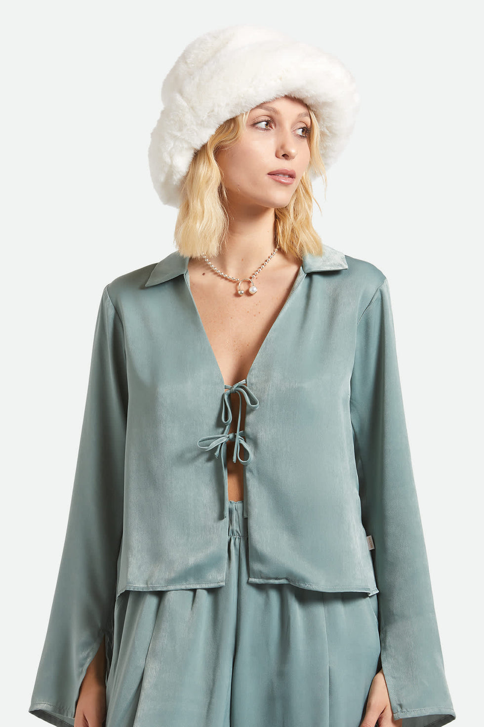 Brixton Womens Dion Packable Winter Bucket Hat - Off White