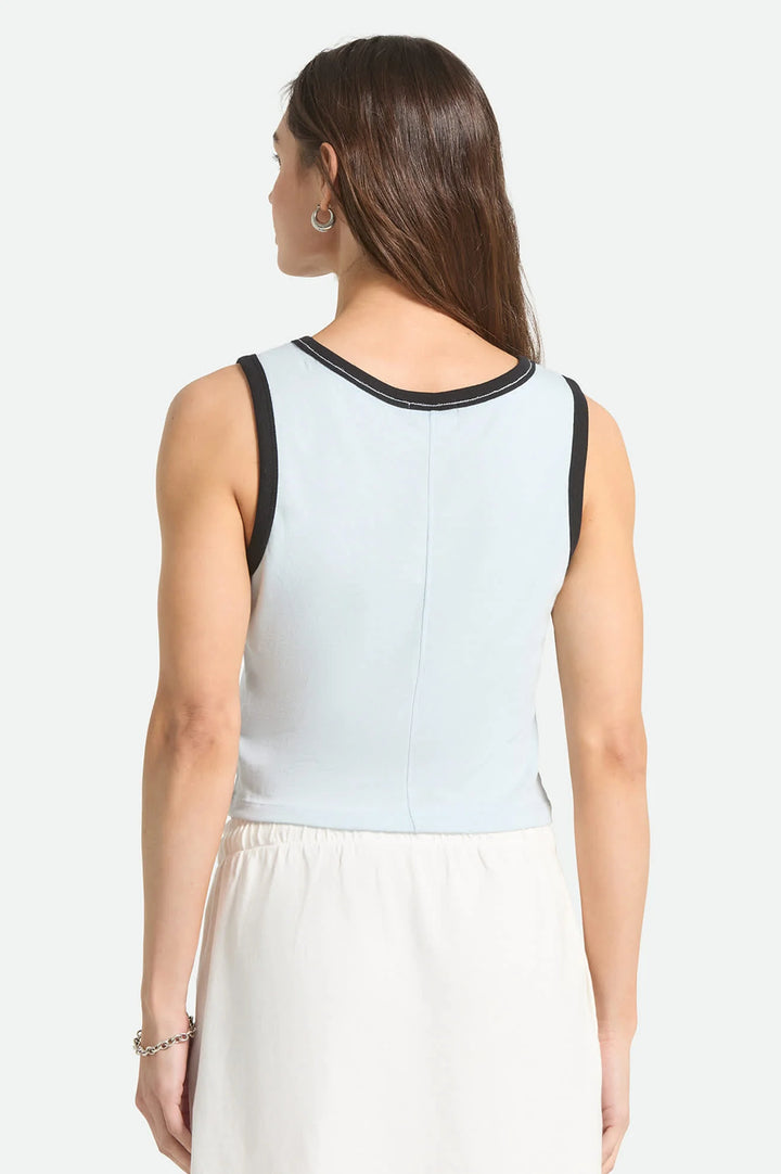 Brixton Women's Carefree Organic Garment Dye Cropped Tank - Blue Aura - Sun Diego Boardshop