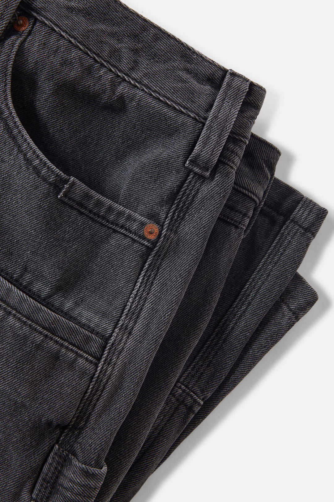 Brixton Men's Builders Carpenter Baggy Short - Washed Black Denim - Sun Diego Boardshop