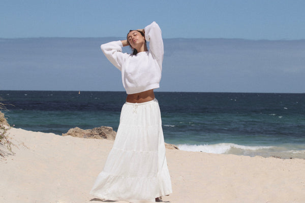 Rhythm Classic Knit Jumper - White | Sun Diego Boardshops
