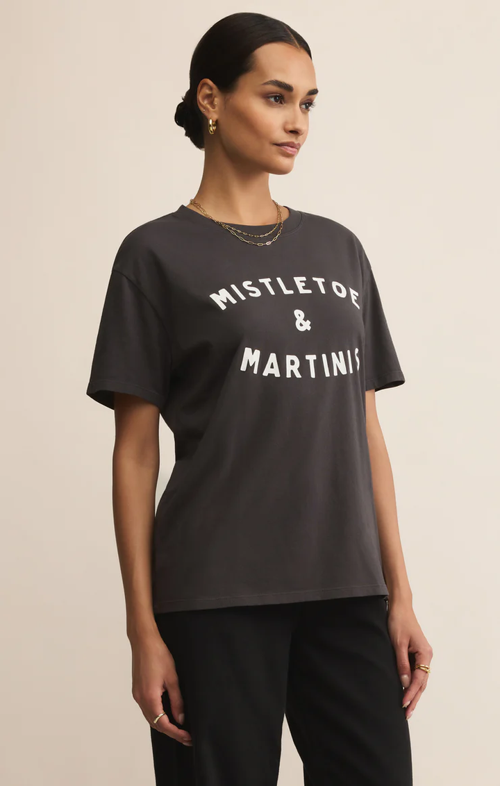Z-Supply Mistletoe Boyfriend Tee - Black Sand