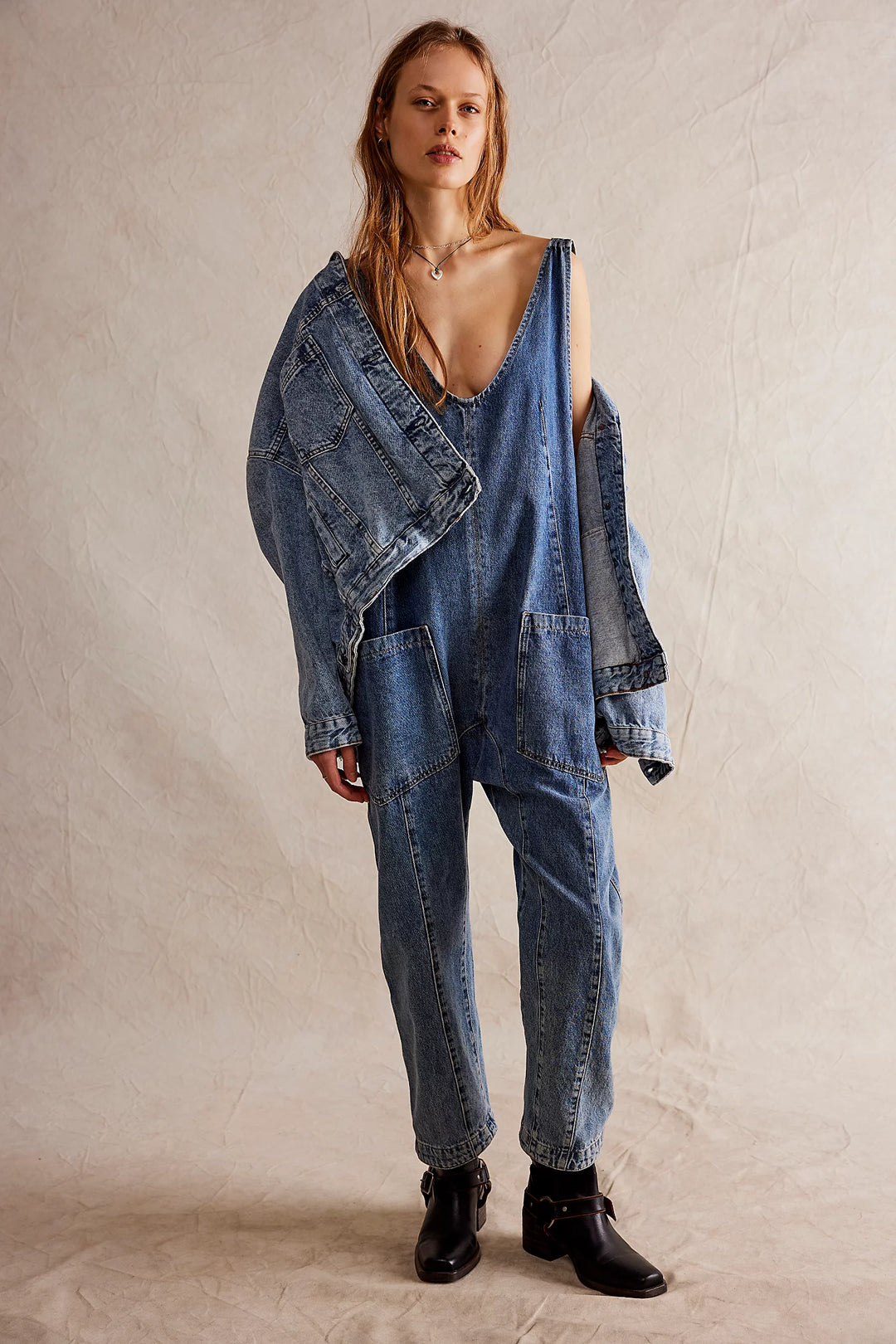 Free People We The Free High Roller Jumpsuit - Sapphire Blue - Sun Diego Boardshop