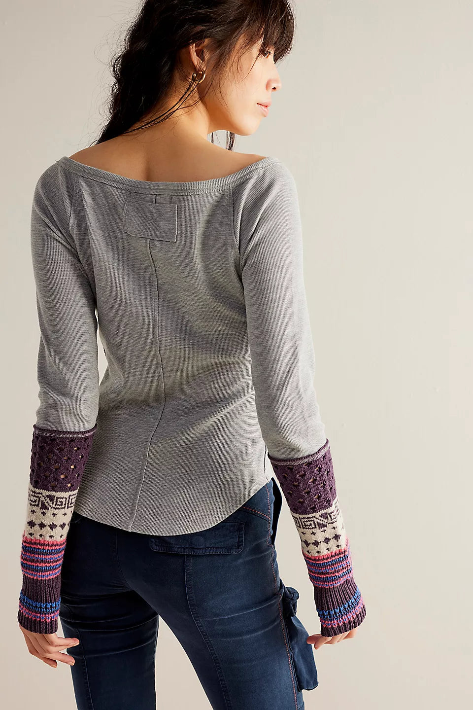 Free People We The Free Cozy Craft Cuff  - Heather Grey Combo - Sun Diego Boardshop