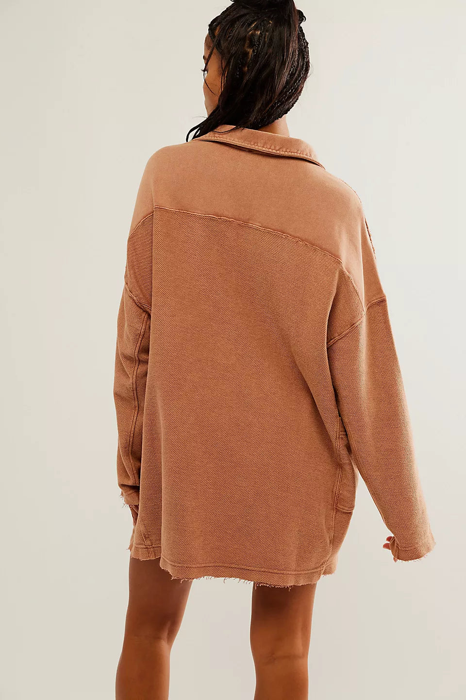 Free People Willow Polo Long Sleeve Knit- Antique Oak - Sun Diego Boardshop