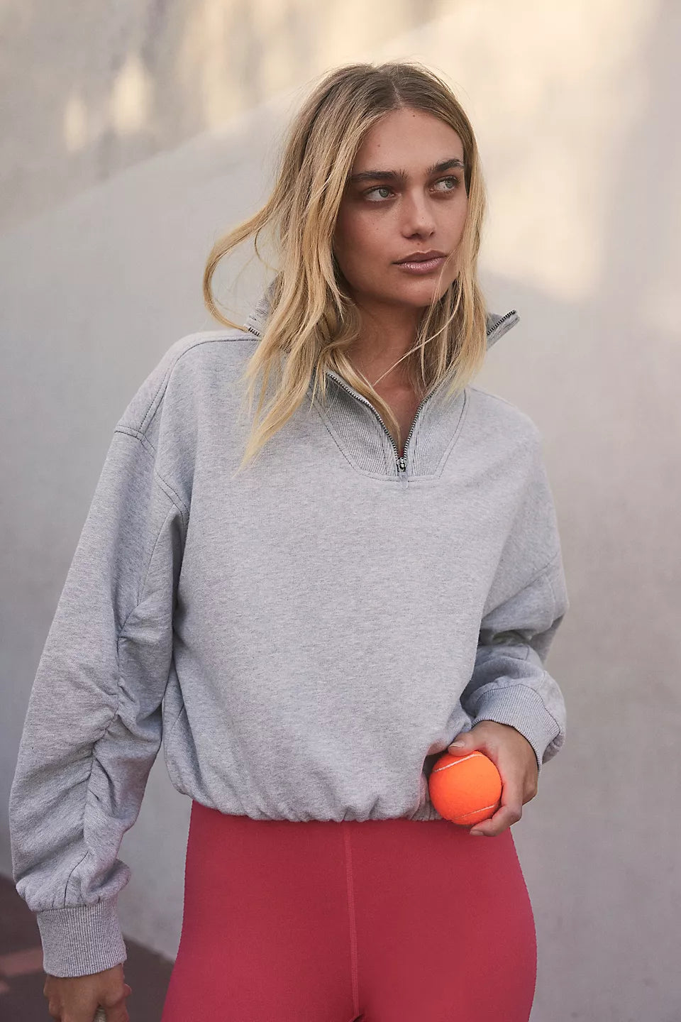 Free People Valley Girl Sweat Unlined Fleece - Heather Grey - Sun Diego Boardshop