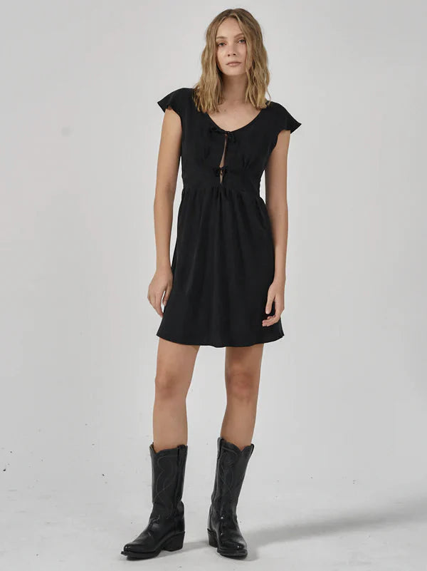 Thrills  INDRA MINI SLIP DRESS - ANTIQUE BLACK - Sun Diego Boardshop