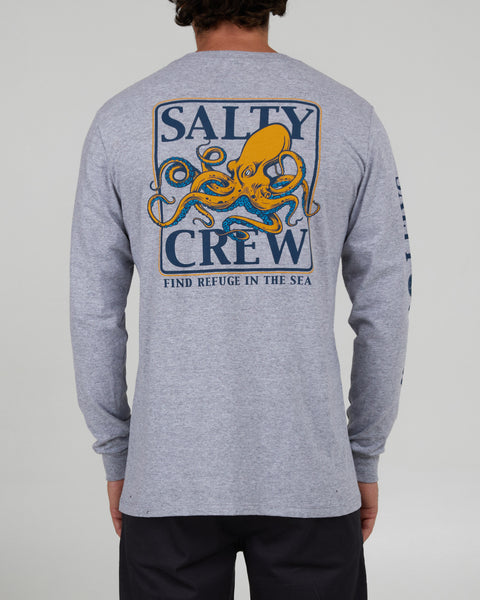 Salty Crew Ink Slinger Athletic Heather L/S Standard Tee - ATHLETIC HEATHER - Sun Diego Boardshop