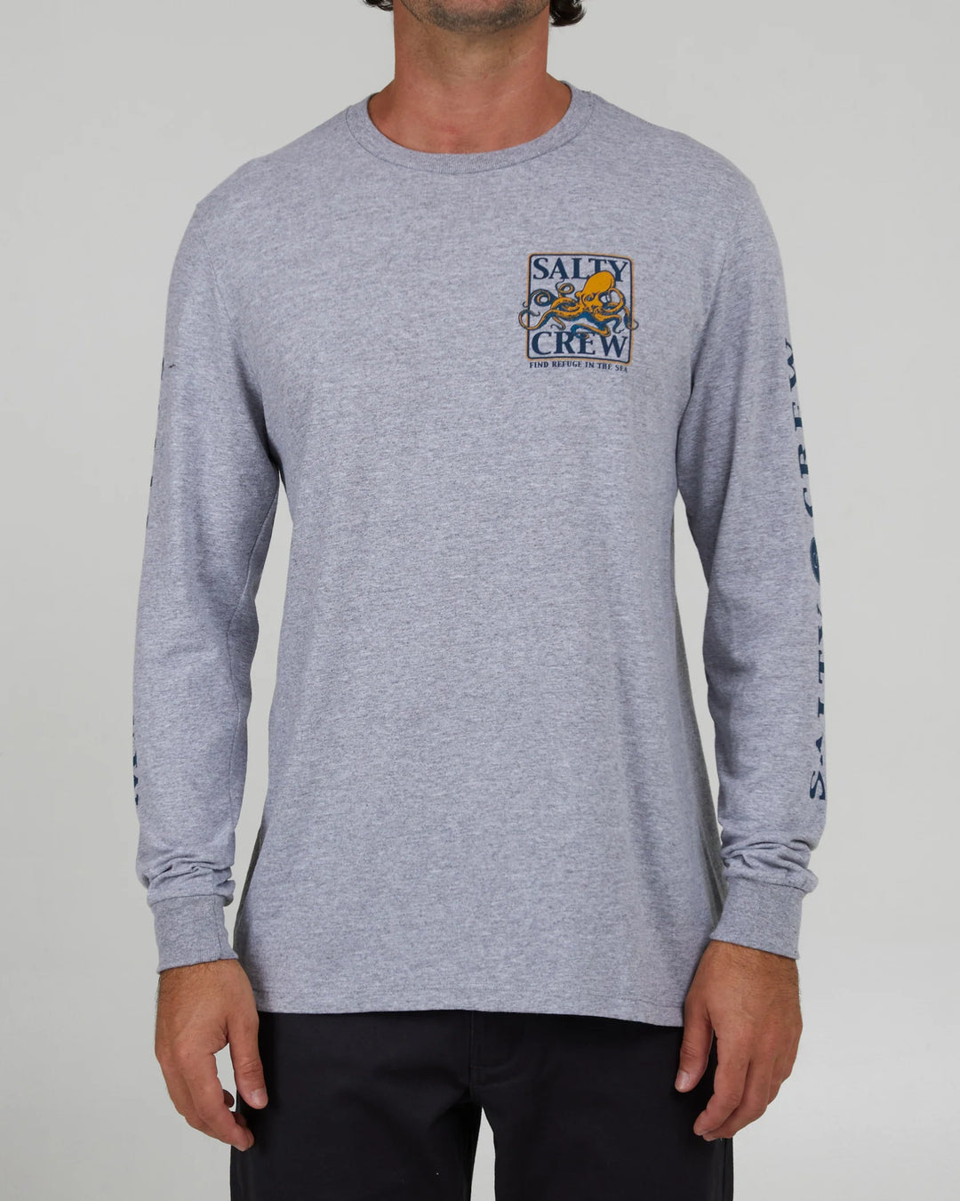 Salty Crew Ink Slinger Athletic Heather L/S Standard Tee - ATHLETIC HEATHER - Sun Diego Boardshop